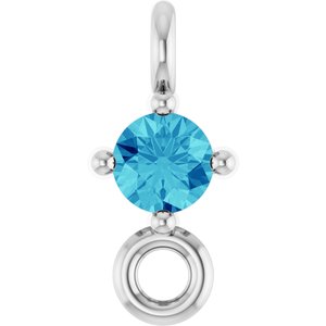 Platinum Natural Blue Zircon Link