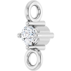 14K White Gold  .02 CT Lab Grown Diamond Link