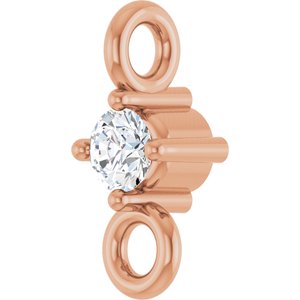14K Rose Gold  .02 CT Lab Grown Diamond Link