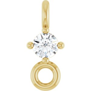 14K Yellow Gold  .02 CT Lab Grown Diamond Link