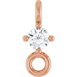 14K Rose Gold  .02 CT Lab Grown Diamond Link