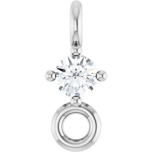 14K White Gold  .02 CT Lab Grown Diamond Link