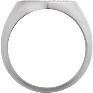 Pavé-Style Heart Signet Ring