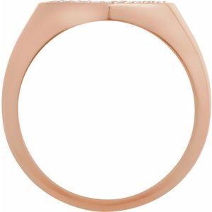 14K Rose Gold 1/3 CTW Natural Diamond Heart Signet Ring