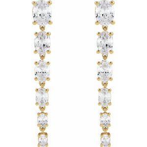 14K Yellow Gold 3 1/4 Lab-Grown Diamond Earrings – image 2