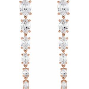 14K Rose Gold 3 1/4 Lab-Grown Diamond Earrings
