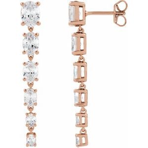 14K Rose Gold 3 1/4 Lab-Grown Diamond Earrings