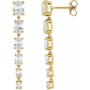 14K Yellow Gold 3 1/4 Lab-Grown Diamond Earrings