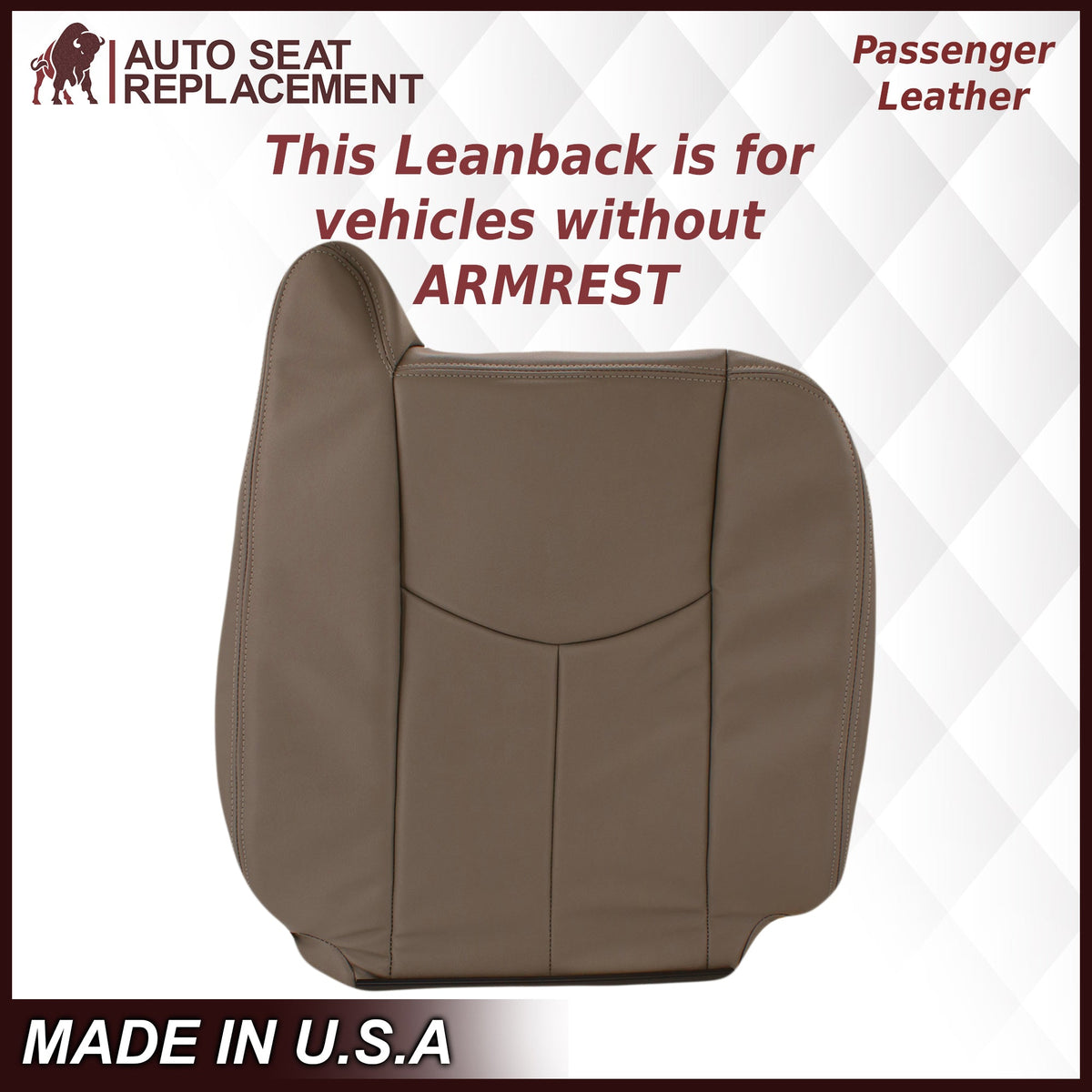2003-2007 Chevy Silverado/Avalanche & GMC Sierra Work Truck Seat Cover in Tan 40/20/40 (Leanback Without Armrest): Choose Leather or Vinyl