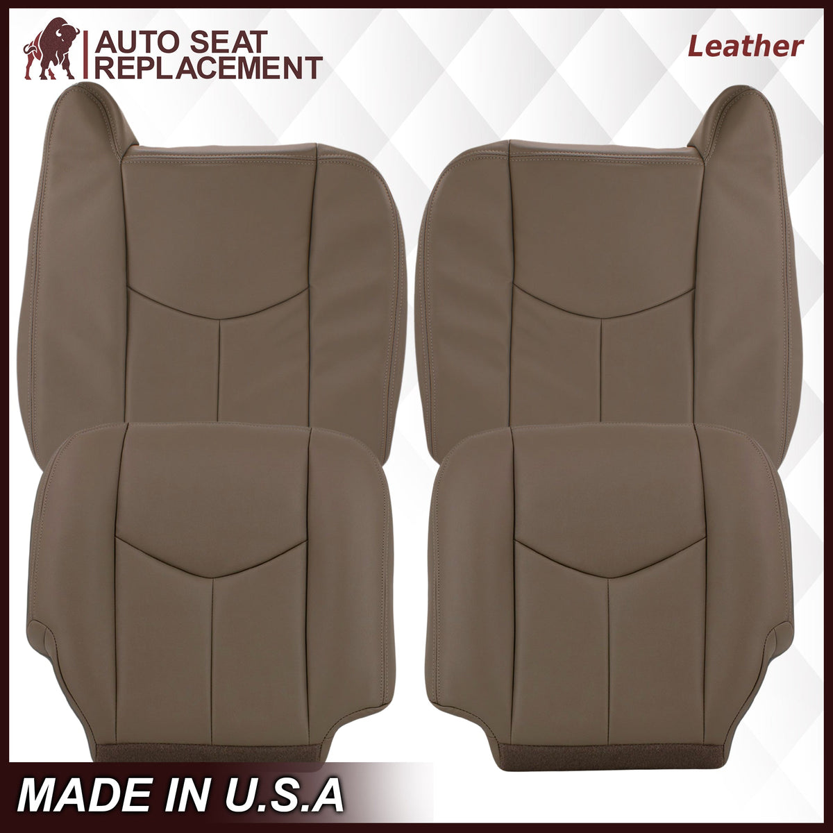 2003-2007 Chevy Silverado/Avalanche & GMC Sierra Work Truck Seat Cover in Tan 40/20/40 (Leanback Without Armrest): Choose Leather or Vinyl