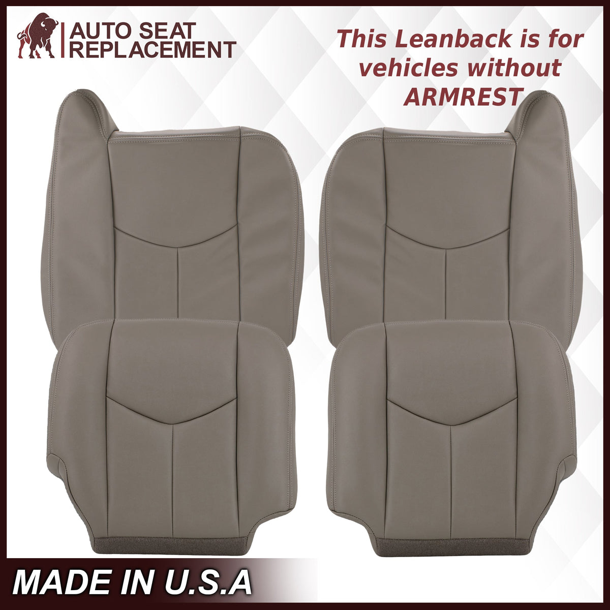 2003-2007 Chevy Silverado/Avalanche & GMC Sierra Work Truck Seat Cover in Gray 40/20/40 (Leanback Without Armrest): Choose Leather or Vinyl