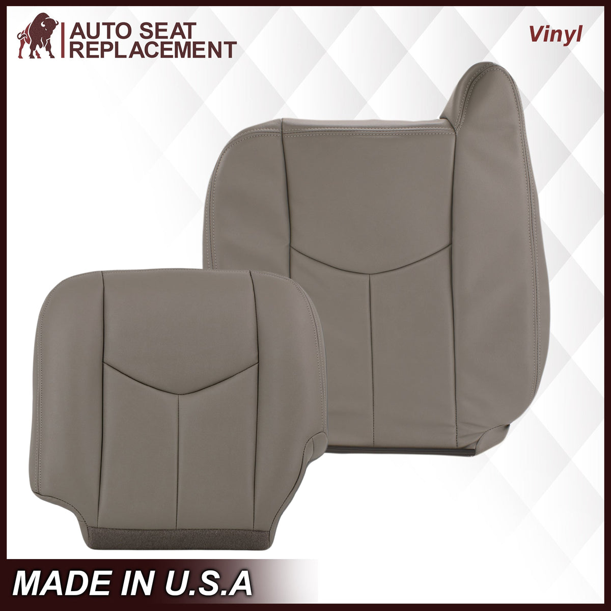 2003-2007 Chevy Silverado/Avalanche & GMC Sierra Work Truck Seat Cover in Gray 40/20/40 (Leanback Without Armrest): Choose Leather or Vinyl
