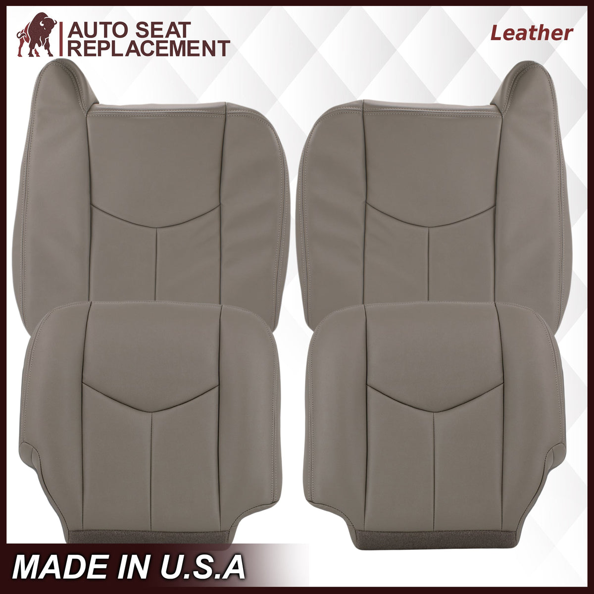2003-2007 Chevy Silverado/Avalanche & GMC Sierra Work Truck Seat Cover in Gray 40/20/40 (Leanback Without Armrest): Choose Leather or Vinyl