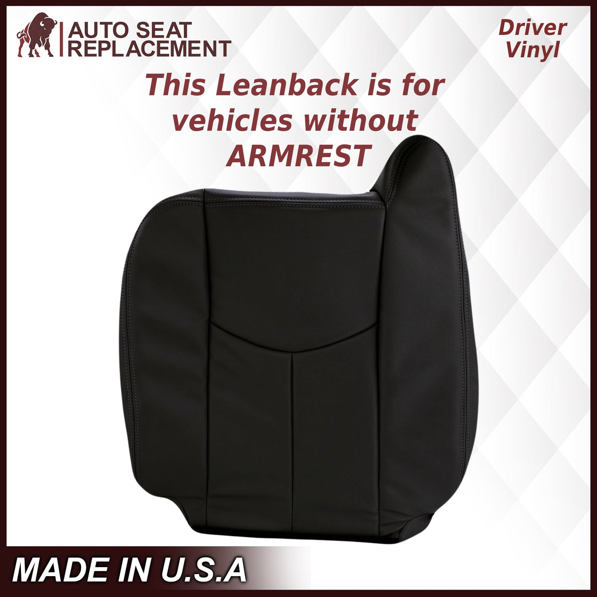 2003-2007 Chevy Silverado/Avalanche & GMC Sierra work Truck Seat Cover in Dark Gray 40/20/40 (Leanback Without Armrest): Choose Leather or Vinyl