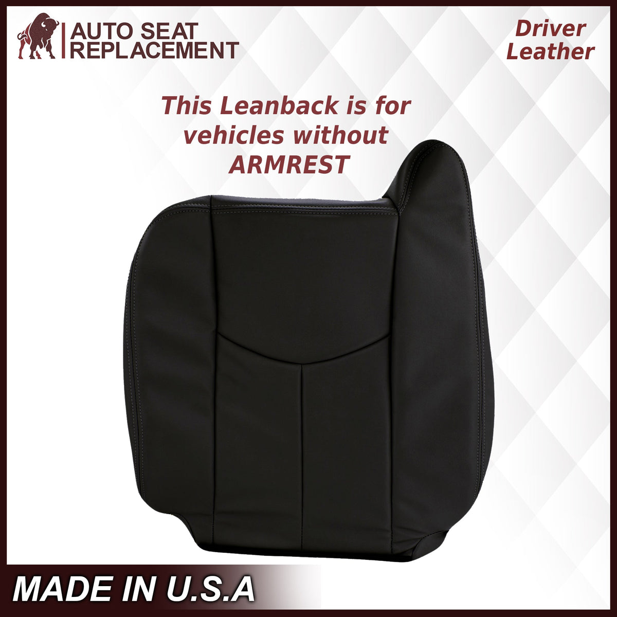 2003-2007 Chevy Silverado/Avalanche & GMC Sierra work Truck Seat Cover in Dark Gray 40/20/40 (Leanback Without Armrest): Choose Leather or Vinyl
