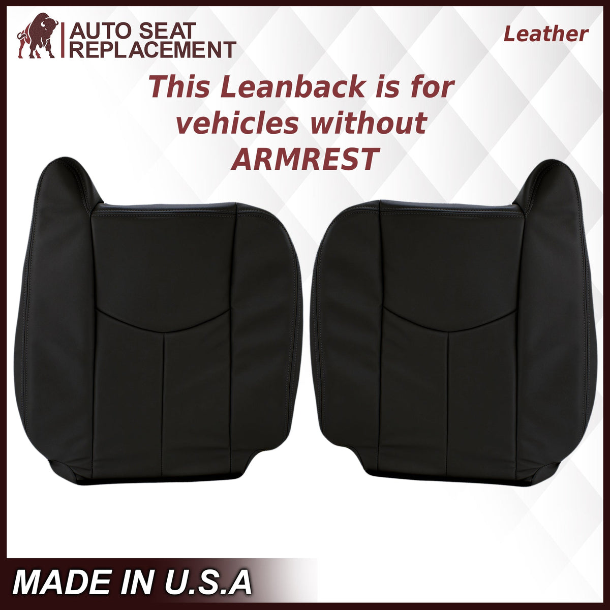 2003-2007 Chevy Silverado/Avalanche & GMC Sierra work Truck Seat Cover in Dark Gray 40/20/40 (Leanback Without Armrest): Choose Leather or Vinyl