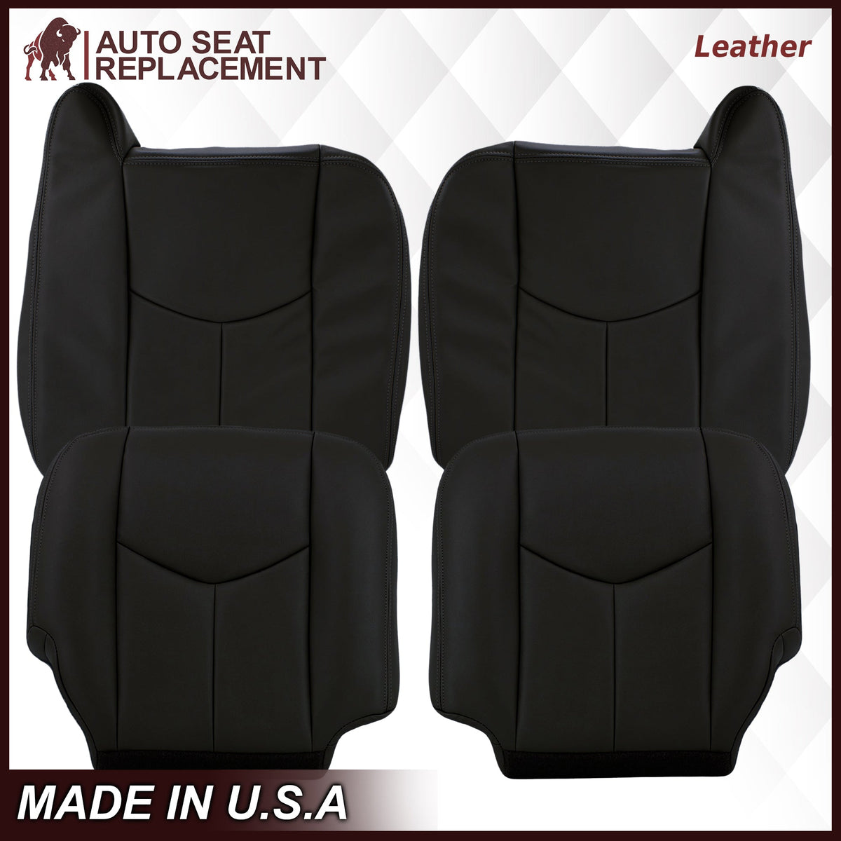2003-2007 Chevy Silverado/Avalanche & GMC Sierra work Truck Seat Cover in Dark Gray 40/20/40 (Leanback Without Armrest): Choose Leather or Vinyl