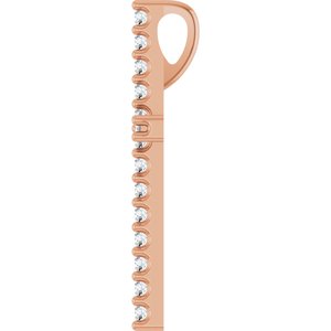 14K Rose Gold .08 CTW Natural Diamond Cross Pendant