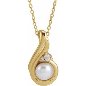 Accented Pearl Necklace or Pendant