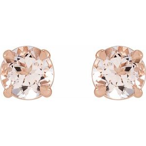 14K Rose Gold Pink Morganite Earrings – image 2