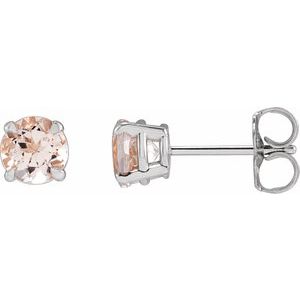 Sterling Silver Pink Morganite Earrings