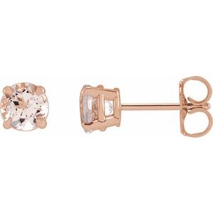 14K Rose Gold Pink Morganite Earrings
