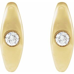 14K Yellow Gold 1/8 CTW Natural Diamond 11.9 mm Hoop Earrings