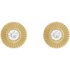 14K Yellow Gold 1/3 CTW Natural Diamond Starburst Stud Earrings – image 2