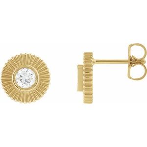 14K Yellow Gold 1/3 CTW Lab-Grown Diamond Starburst Stud Earrings