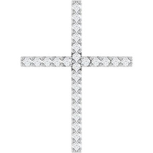 Sterling Silver 1/10 CTW Natural Diamond Cross Pendant