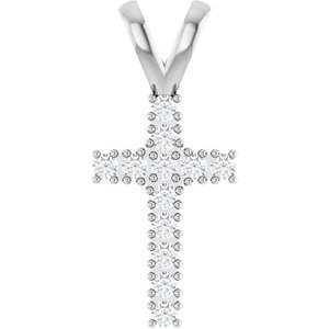 Sterling Silver 1/4 CTW Natural Diamond Cross Pendant