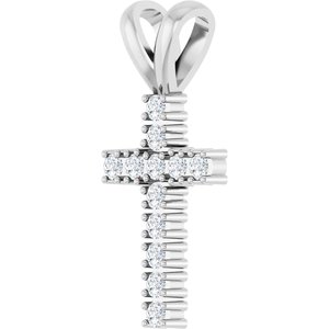 Sterling Silver 1/4 CTW Natural Diamond Cross Pendant