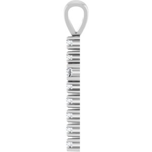 Sterling Silver 1/2 CTW Natural Diamond Cross Pendant