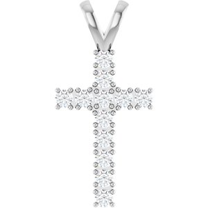 Platinum 1/2 CTW Natural Diamond Cross Pendant