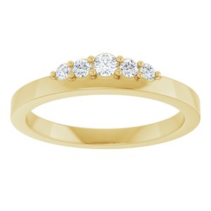 14K Yellow Gold 1/6 CTW Natural Diamond Stackable Ring