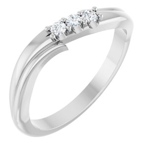 14K White Gold .08 CTW Natural Diamond Three-Stone Ring
