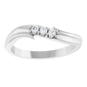 Platinum .08 CTW Natural Diamond Three-Stone Ring