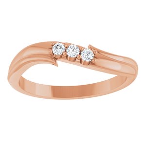 14K Rose Gold .08 CTW Lab-Grown Diamond Three-Stone Ring