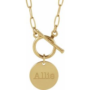 Engravable Toggle Necklace