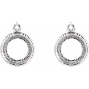 Sterling Silver 6 mm Round Accented Earring Mounting – image 2