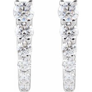 Sterling Silver 1/2 CTW Lab-Grown Diamond 12.95 mm Hoop Earrings – image 2