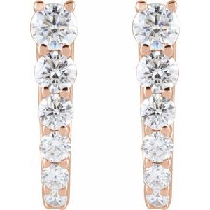 14K Rose Gold 1/2 CTW Natural Diamond 12.95 mm Hoop Earrings
