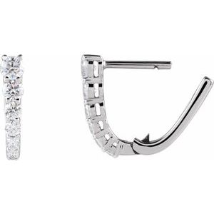 Sterling Silver 1/2 CTW Lab-Grown Diamond 12.95 mm Hoop Earrings – image 3