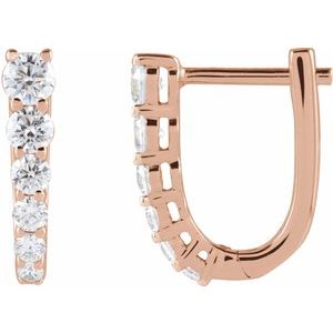 14K Rose Gold 1/2 CTW Lab-Grown Diamond 12.95 mm Hoop Earrings – image 2
