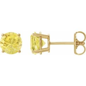 14K Yellow Gold 8 mm Lab-Grown Yellow Sapphire Earrings