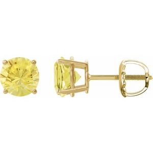 14K Yellow Gold 8 mm Lab-Grown Yellow Sapphire Earrings