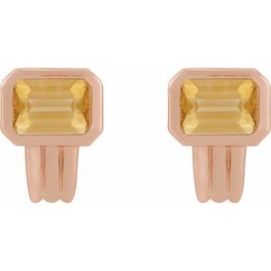 14K Rose Gold Natural Citrine Earrings – image 2