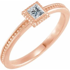 14K Rose Gold 1/6 CTW Natural Diamond Family Stackable Ring