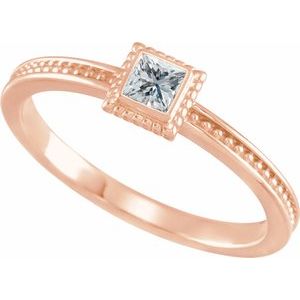 14K Rose Gold 1/6 CTW Natural Diamond Family Stackable Ring