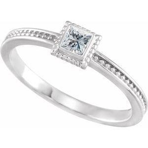 Sterling Silver 1/6 CTW Natural Diamond Family Stackable Ring
